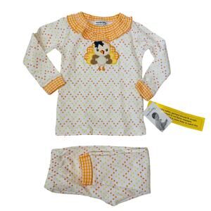 NWT Magnolia Baby 18/24M Little Gobbler Turkey Ruffle PJs